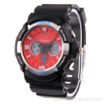 Sports Blue LED Watch with Watch Hand/Week/Time/Date/Alarm/Stopwatch/LED LightNew